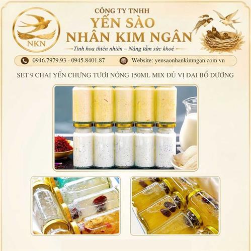 Set 9 Chai Yến Chưng Tươi Nóng 150ml Mix Đủ Vị Đại Bổ Dưỡng