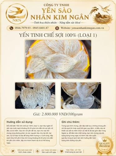 Yến Tinh Chế Sợi 100% (Loại 1)
