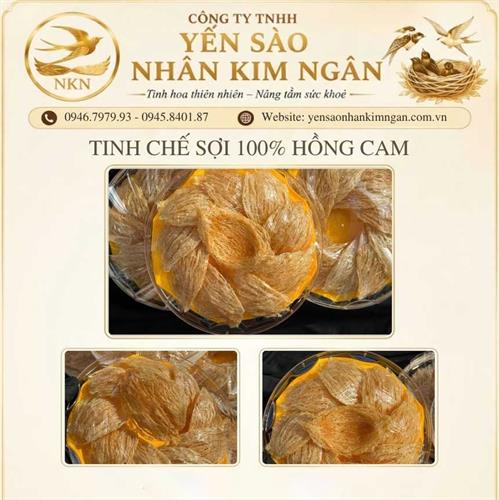 Tinh Chế Sợi 100% Hồng Cam Yến