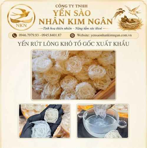 Yến Rút Lông Khô Tổ Gốc Xuất Khẩu