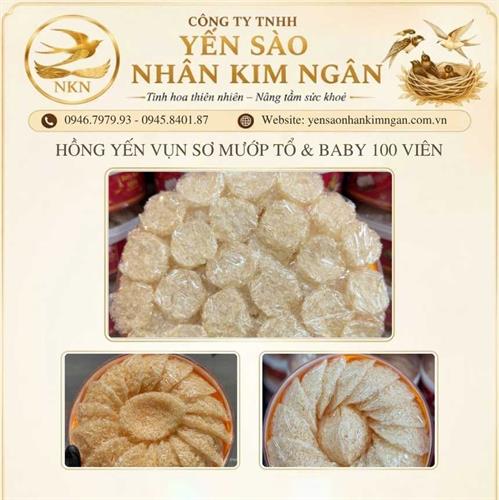 Hồng Yến Vụn Sơ Mướp Tổ & Baby 100 viên